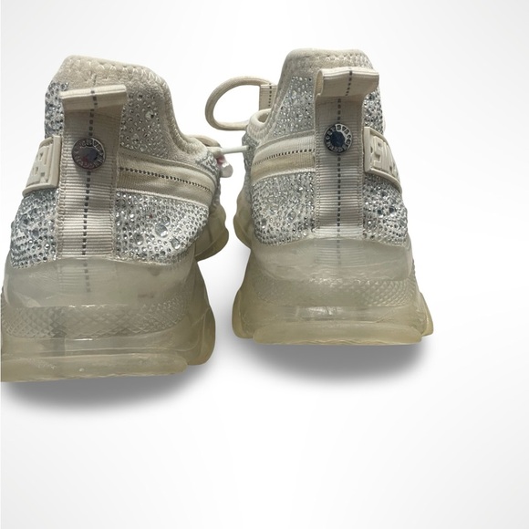 Steve Madden White bejeweled sneakers Maxima NY90 women’s size 10 - Picture 7 of 7